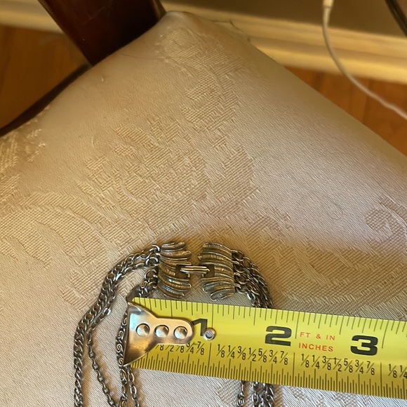 Stunning 1960s silver tone multi-length locket necklace - Picture 8 of 12